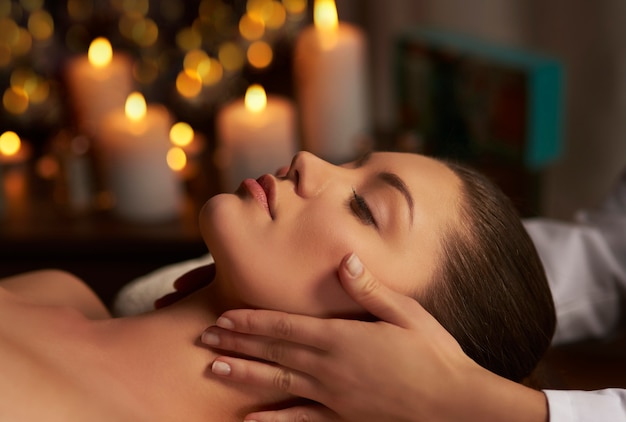 Free photo of woman relaxing at spa