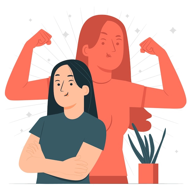 Free self-confidence concept illustration
