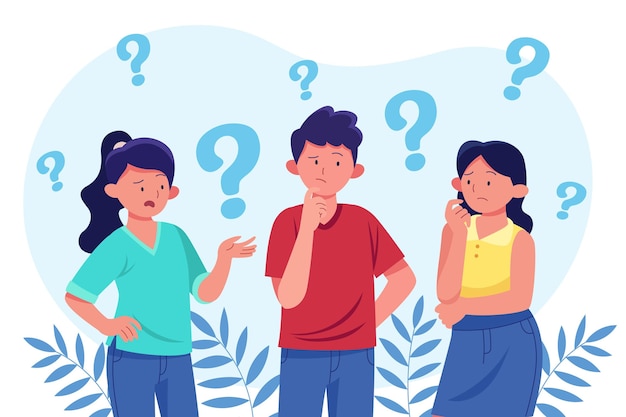 Free vector flat group of people asking questions